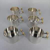 Set of six silver mocha cups from the Vienna Secession 
