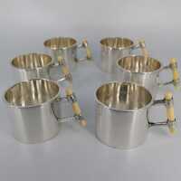 Set of six silver mocha cups from the Vienna Secession 