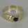 Vintage Bandring in Gold mit einem herzförmigen Saphir und Diamanten