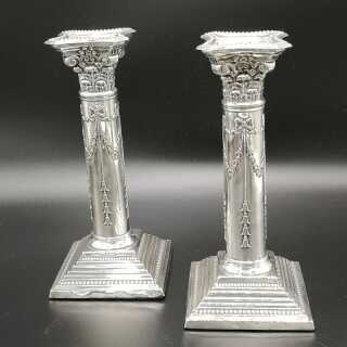 Antikes Silber - Annodazumal Antikschmuck: Vintage Paar Kerzenleuchter in Silber kaufen