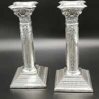 Vintage pair of sterling silver candlesticks in neoclassical style