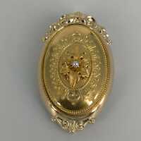 Antikes vielseitiges Schaumgold-Medaillon/Brosche um 1850