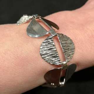 Symetrisches Modernismus Armband aus den 1960er Jahren in Silber