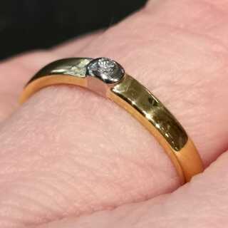 Antikschmuck für Damen - Annodazumal Antikschmuck: Vintage Verlobungsring in Gold mit Brillant kaufen