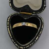 Vintage Verlobungsring handgefertigt in 750er Gold mit Brillant