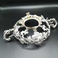 Antike Obstschale aus Silber mit Kristallglas Einsatz