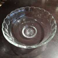 Antique silver fruit bowl with crystal glass insert