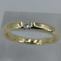 Vintage engagement ring in 585 yellow gold with a brilliant-cut diamond