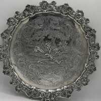 Antikes Silber - Annodazumal Antikschmuck: Beeindruckender antiker großer Silbersalver kaufen
