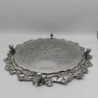 Beeindruckender großer antiker Silbersalver als Hauptgewinn 1837