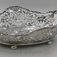 Exquisite antique serving bowl in 925 sterling silver