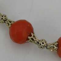 Vintage coral necklace with intense red colour splendour