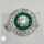 Art Deco Platin Ring mit Diamanten und Smaragden