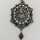 Magnificent silver pendant of the historicism with tourmaline & enamel around 1880
