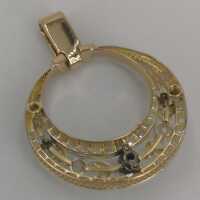 Antiker Empire Schmuckanhänger aus Gold und Silber und Diamantrosen