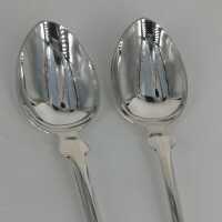 Set of antique silver spade pattern coffee spoons with casket
