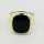 A magnificent mens signet ring in 585 gold with an onyx