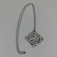 Art Nouveau necklace in silver with field bindweed pendant