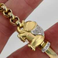 Vintage Schmuck in Gold - Annodazumal Antikschmuck: Elefanten Armband in Gold mit Diamanten kaufen