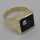 Vintage mens signet ring in 585 yellow gold with onyx and diamond