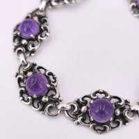 Traditional bracelet in 835 silver with amethysts