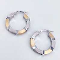 Elegant vintage hoop earrings in 585 multicoloured gold