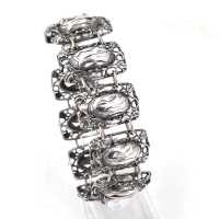 Vintage link bracelet in silver with openwork elements