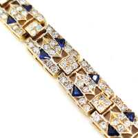 Glamouröses Art Deco Armband aus Gold und Edelsteinen