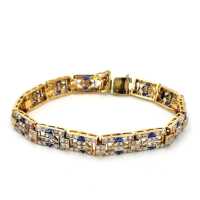 Glamouröses Art Deco Armband aus Gold und Edelsteinen