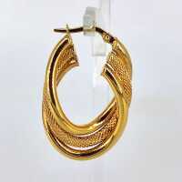 Enchanting hoop earrings in 585 yellow gold with an unusual design