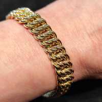 Elegant vintage double armour bracelet in 585 yellow gold