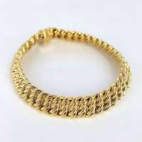 Elegant vintage double armour bracelet in 585 yellow gold