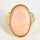 Elegant mid-century ladies ring in yellow gold with a rose quartz