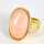 Elegant mid-century ladies ring in yellow gold with a rose quartz