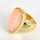 Elegant mid-century ladies ring in yellow gold with a rose quartz