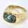 Vintage ring in 375 yellow gold with an oval moss agate