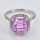 Elegant ladies ring in white gold with a kunzite and pale pink diamonds