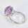 Elegant ladies ring in white gold with a kunzite and pale pink diamonds