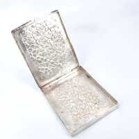 Beautiful silver business card or cigarette box in repoussé technique