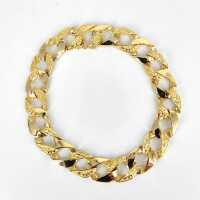 Vintage heavy unisex flat armour bracelet in 585 yellow gold