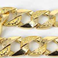 Vintage heavy unisex flat armour bracelet in 585 yellow gold