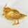 Exquisite 750 yellow gold bird brooch in the shape of a sparrow