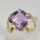 Vintage Schmuck in Gold - Annodazumal Antikschmuck: Avantgardistischer Damenring aus Gold und einem Amethyst kaufen