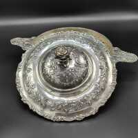 Opulent silver Hanau lidded bowl from the late 19th century