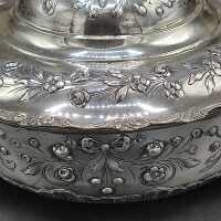 Opulent silver Hanau lidded bowl from the late 19th century