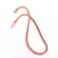 Tennis bracelet in 585 rose gold with pink diamonds