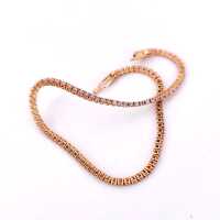 Tennis bracelet in 585 rose gold with pink diamonds