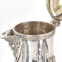 Vintage silver cocoa pot in the style of the Italian Renaissance