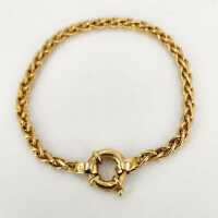 Vintage cable chain bracelet in 585 yellow gold with large spring ring