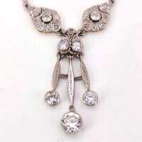 Antique negligee necklace in platinum and gold with old-cut diamonds